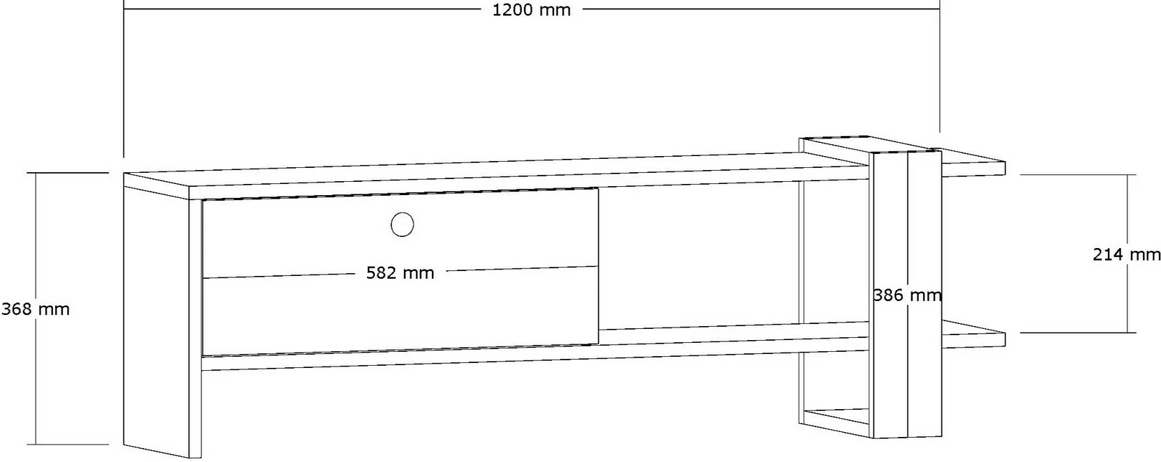 Komodë TV Hanah Home, Funda, anthracite dhe e bardhë