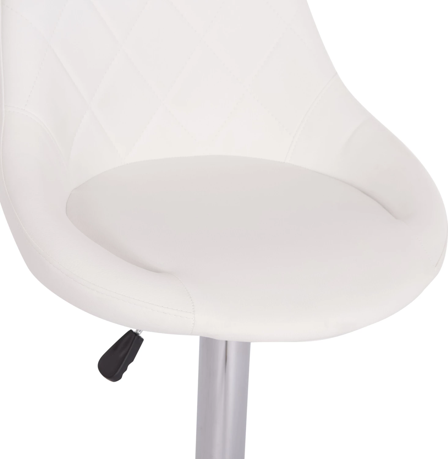 Karrige për bar ROSE, bazë kromi, lëkurë PU e bardhë, set prej 2 copësh, 48x45x105cm