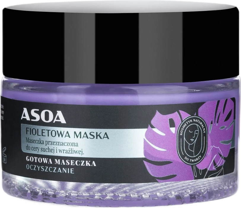 Maskë për fytyrë Asoa Purple Clay për femra, 50ml