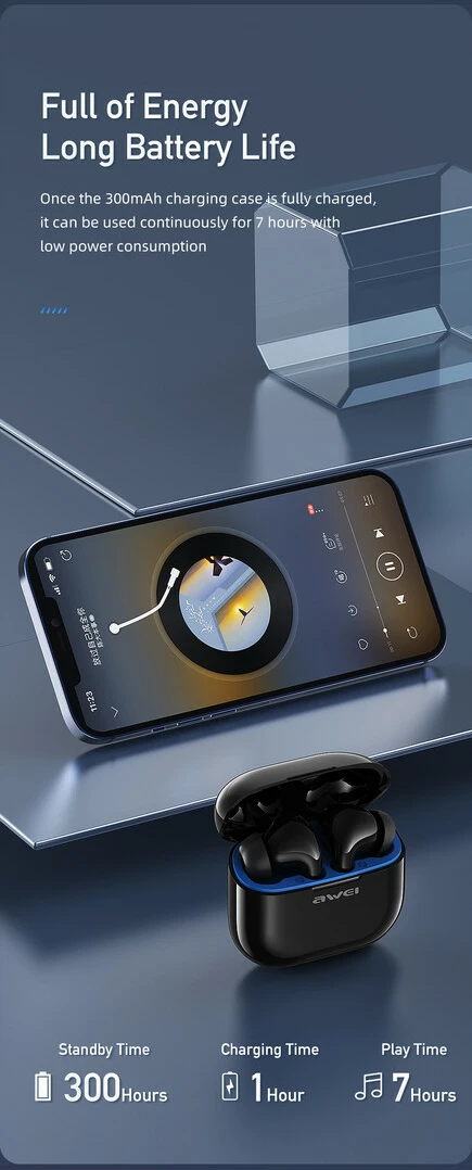 Kufje Me Bluetooth AWEI T1PRO (Zezë)