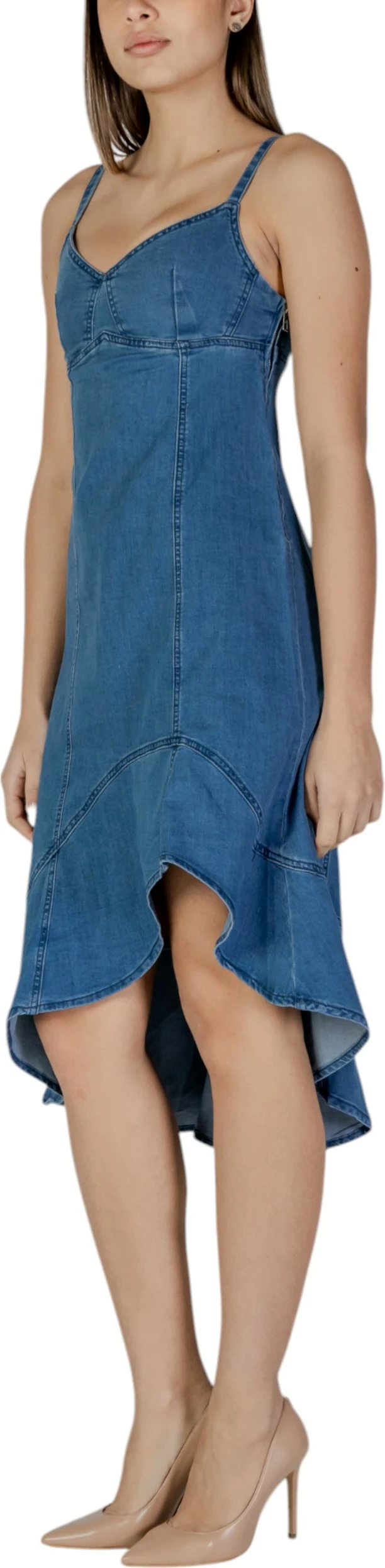 Fustan midi për femra Desigual VEST_MUNICH 25SWVD07, denim [Madhësia: L]