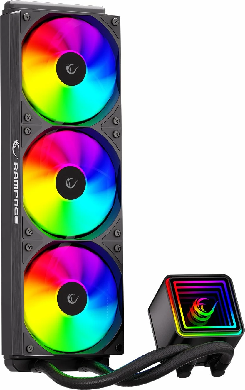 Ftohës uji AIO Rampage INFINITE V360 360mm, 3x120mm ARGB, i zi