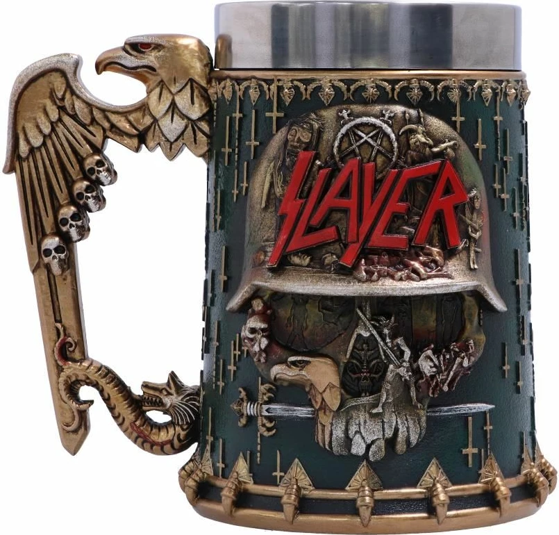 Krigllë NEMESIS NOW Slayer Skull Mug me insert inox, e punuar me rezinë, e pikturuar me dorë