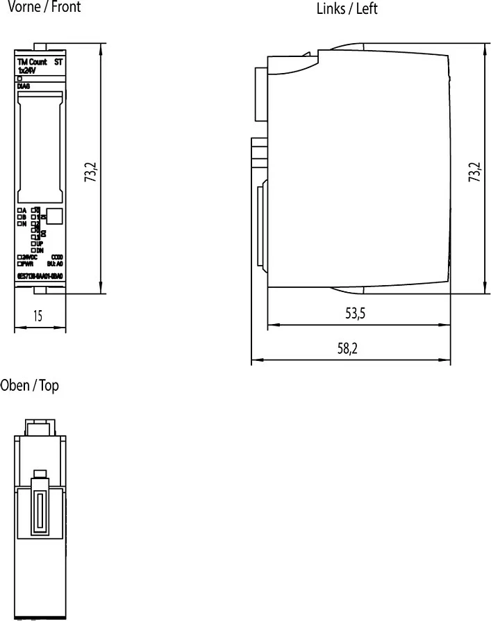Modul numërues Siemens SIMATIC ET 200SP TM Count 6ES7138-6AA01-0BA0, 1x 24V, gri