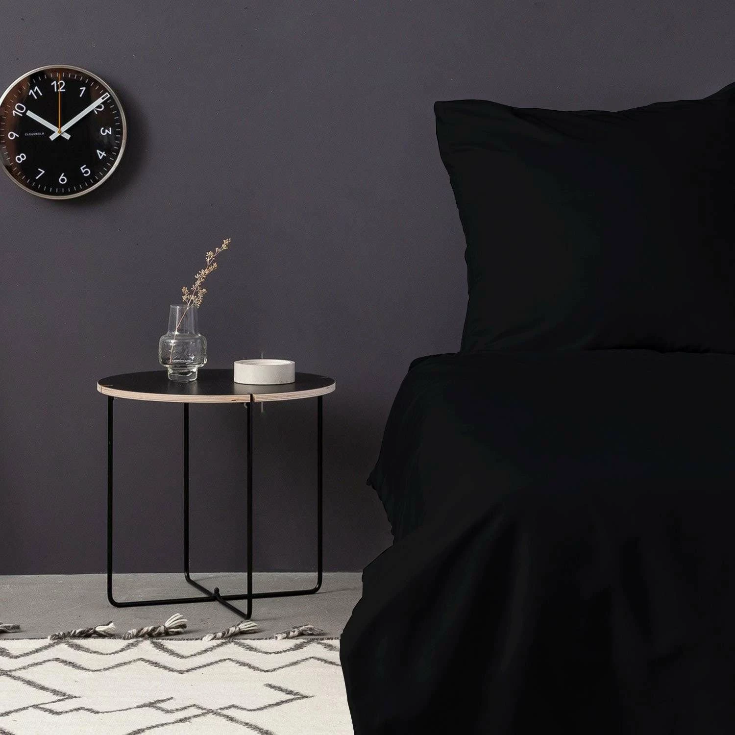 Set mbulesë jorgani Satin Super King, ngjyrë e zezë, L'Essentiel Linge de Maison