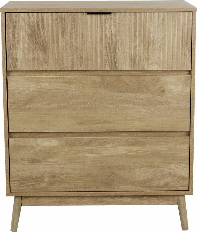 Komodë Canal me 3 sirtarë, ngjyrë natyrale, 80x39.5x96 cm