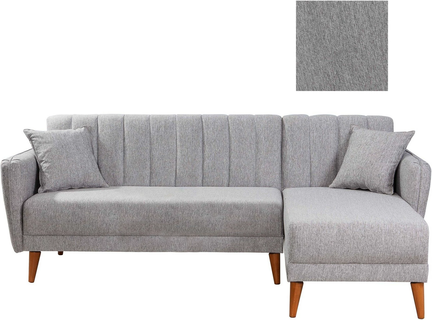 Kënd-sofë krevati Atelier del Sofa, kënd i djathtë, ngjyrë gri