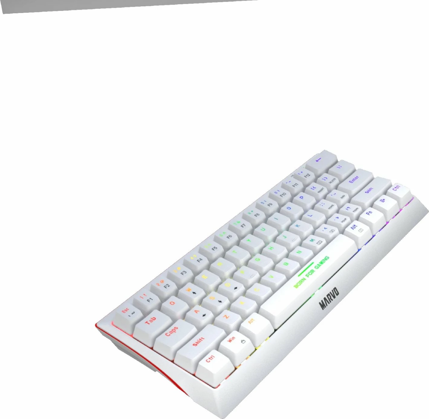 Tastierë mekanike gaming Marvo KG962G Hecate 61R (60%, 61 taste), USB-C, rainbow backlight, e bardhë