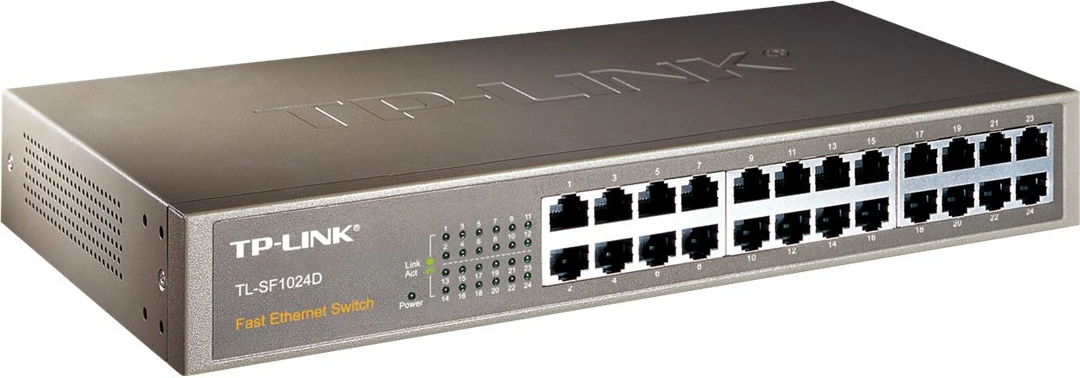 Switch TP-Link TL-SF1024D, 24 porta, Fast Ethernet, Kasë metalike