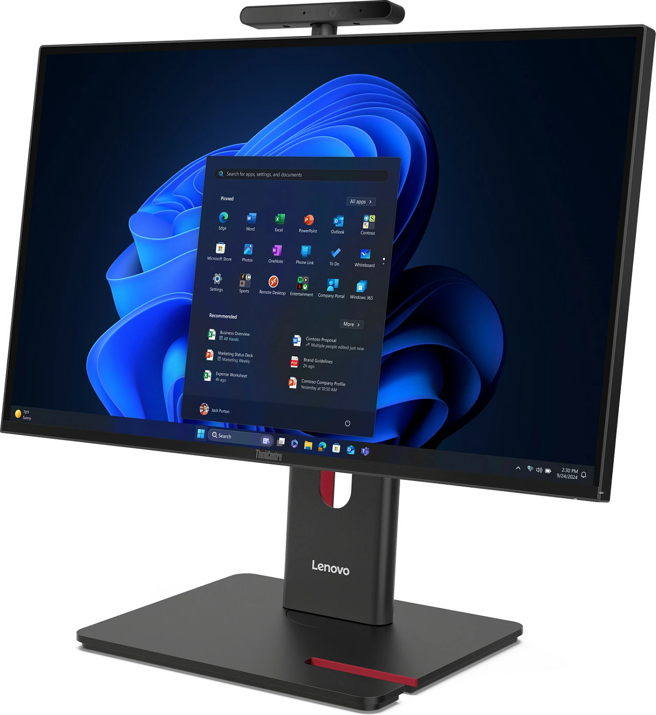 Kompjuter All-in-One Lenovo ThinkCentre u5 235 vPro ENT, 32GB RAM, 512GB SSD, 23.8 inç, FHD, Windows 11 Pro, zi