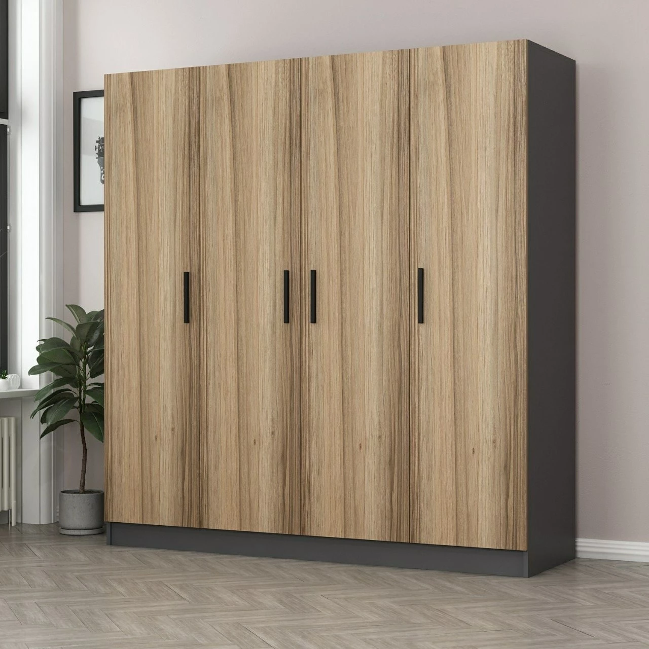 Dollap garderobe Skye Decor, ngjyrë dore, 180x210x52cm