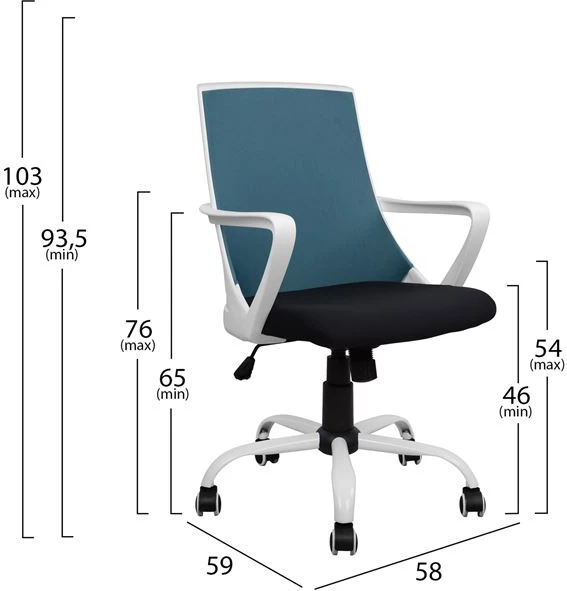 Karrige për zyre MALFOI FH1053.06, e kaltër/e zezë