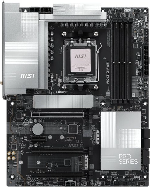 Pllakë amë MSI PRO X870E-P WIFI, Socket AM5, ATX, DDR5, Wi-Fi 7, Argjendtë