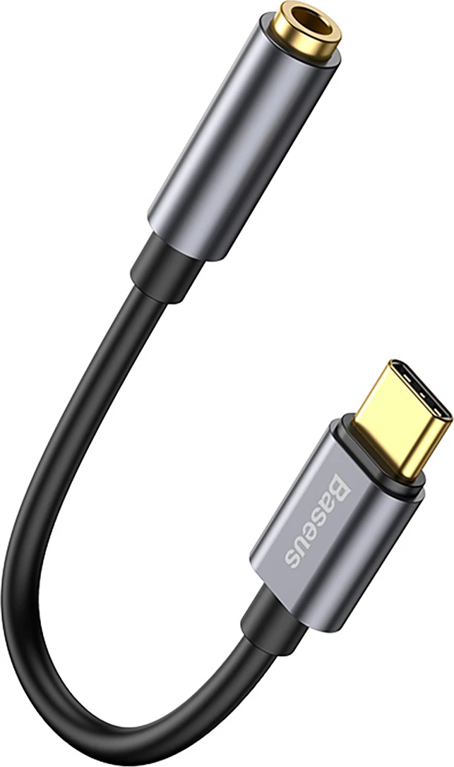 Adapter audio Baseus L54 CATL54-0G, USB-C në mini jack 3.5mm, DAC 24 bit 48 KHz, Gri