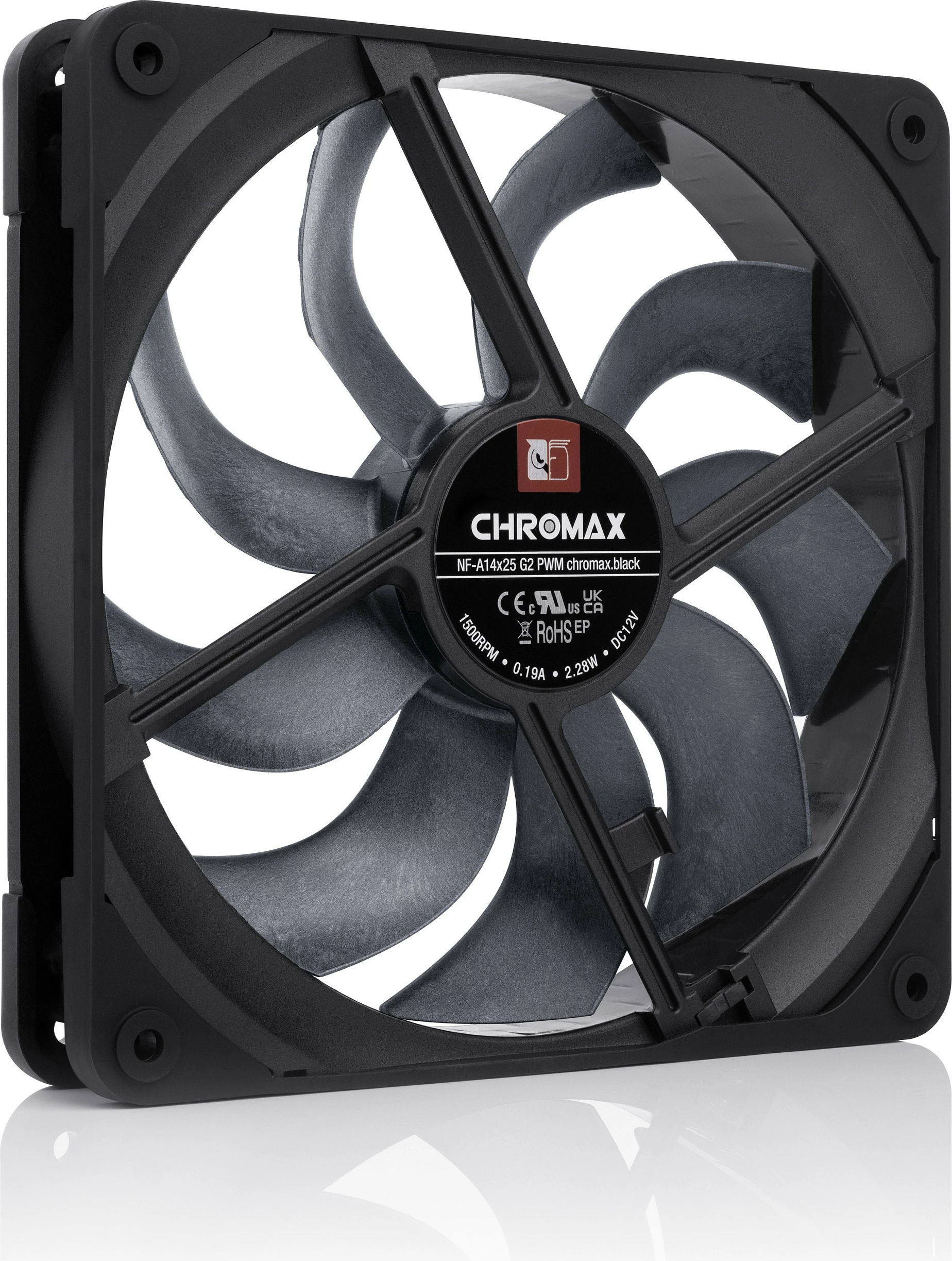 Ventilator kasë Noctua NF-A14x25 G2 PWM chromax.black, 140mm, i zi