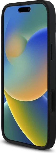 Mbështjellës Guess 4G Triangle për iPhone 16, i zi