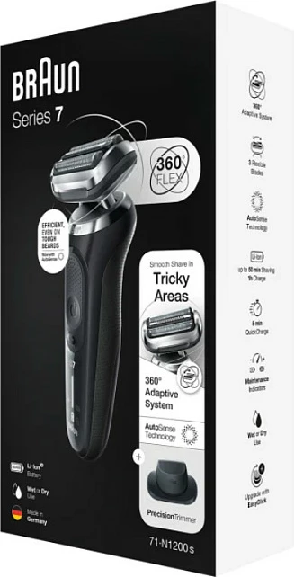 Makinë rroje Braun Series 7 71-N1200s, folie, LED, Li-Ion, stainless steel