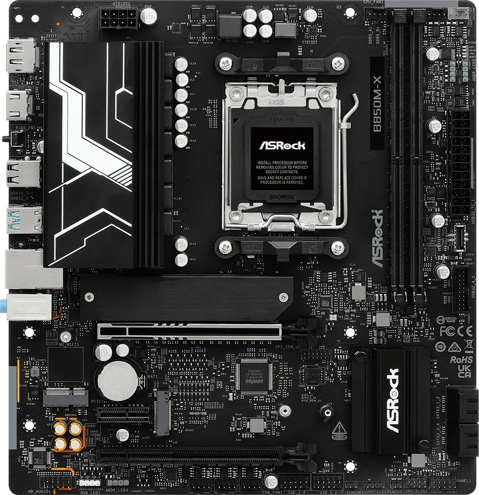 Pllakë amë ASRock B850M-X R2.0, micro ATX, Socket AM5, DDR5, e zezë