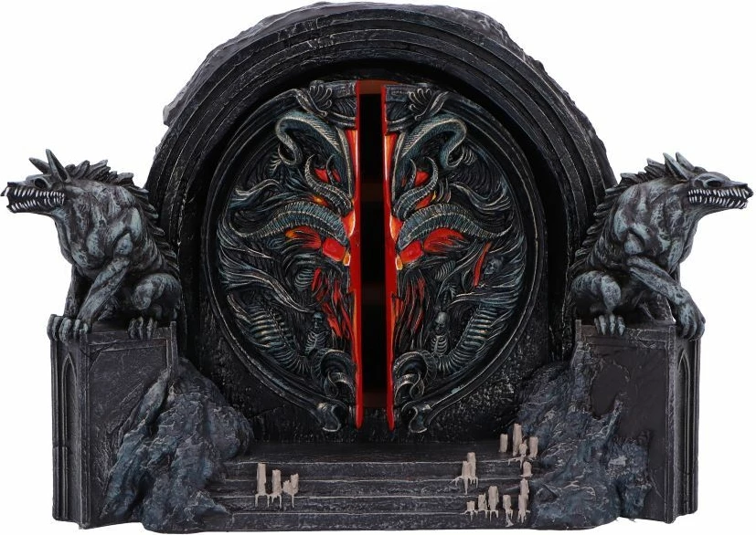 Kuti dekorative NEMESIS NOW Diablo IV Hells Gate 22 cm, rezinë, e zezë/gri me detaje të kuqe, gift box