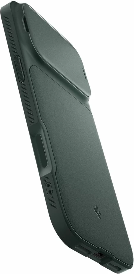 Mbështjellës Spigen Optik Armor MagSafe për iPhone 17 Pro/17 Pro Max, TPU+PC, mbrojtës kamere me slider, e gjelbër