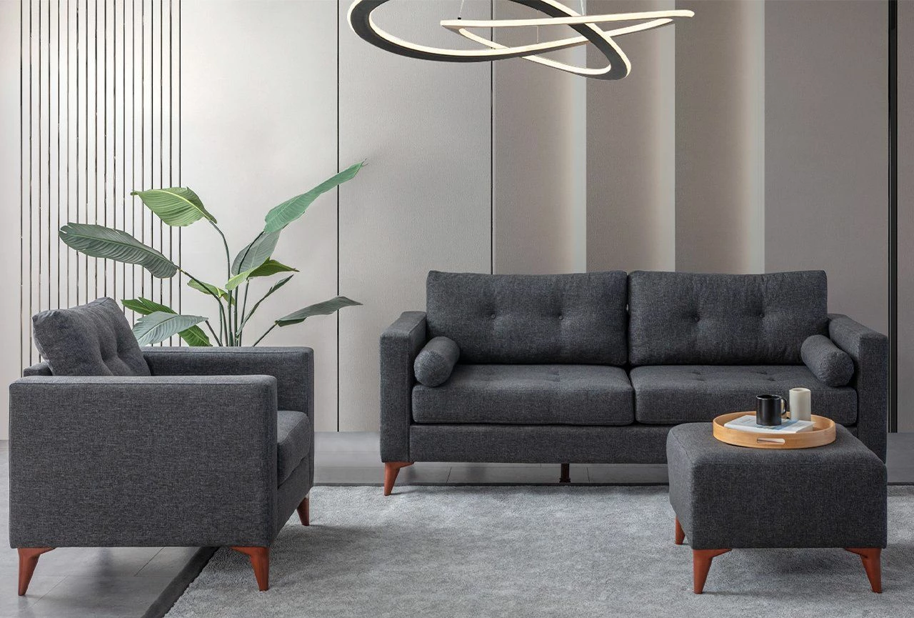 Divan treshe Atelier del Sofa, ngjyrë antracit