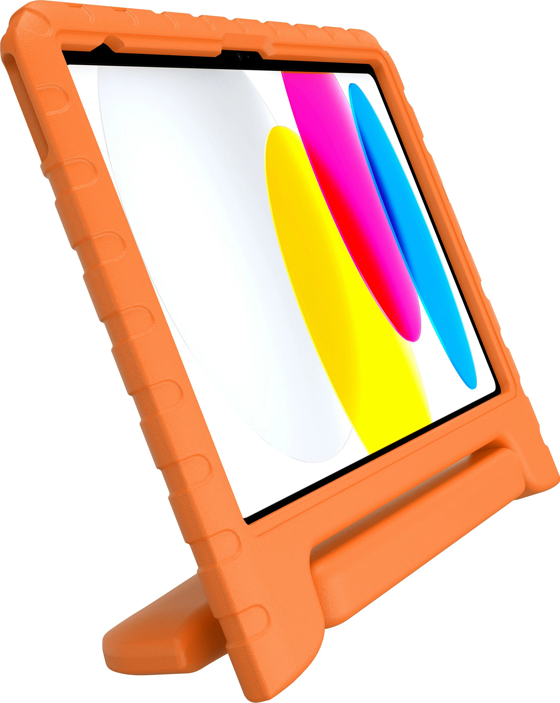 Mbështjellës për iPad DEQSTER Kids Case, për iPad 10./11. Gen 11", me xham mbrojtës 9H, stand & mbajtëse stilolapsi, portokalli