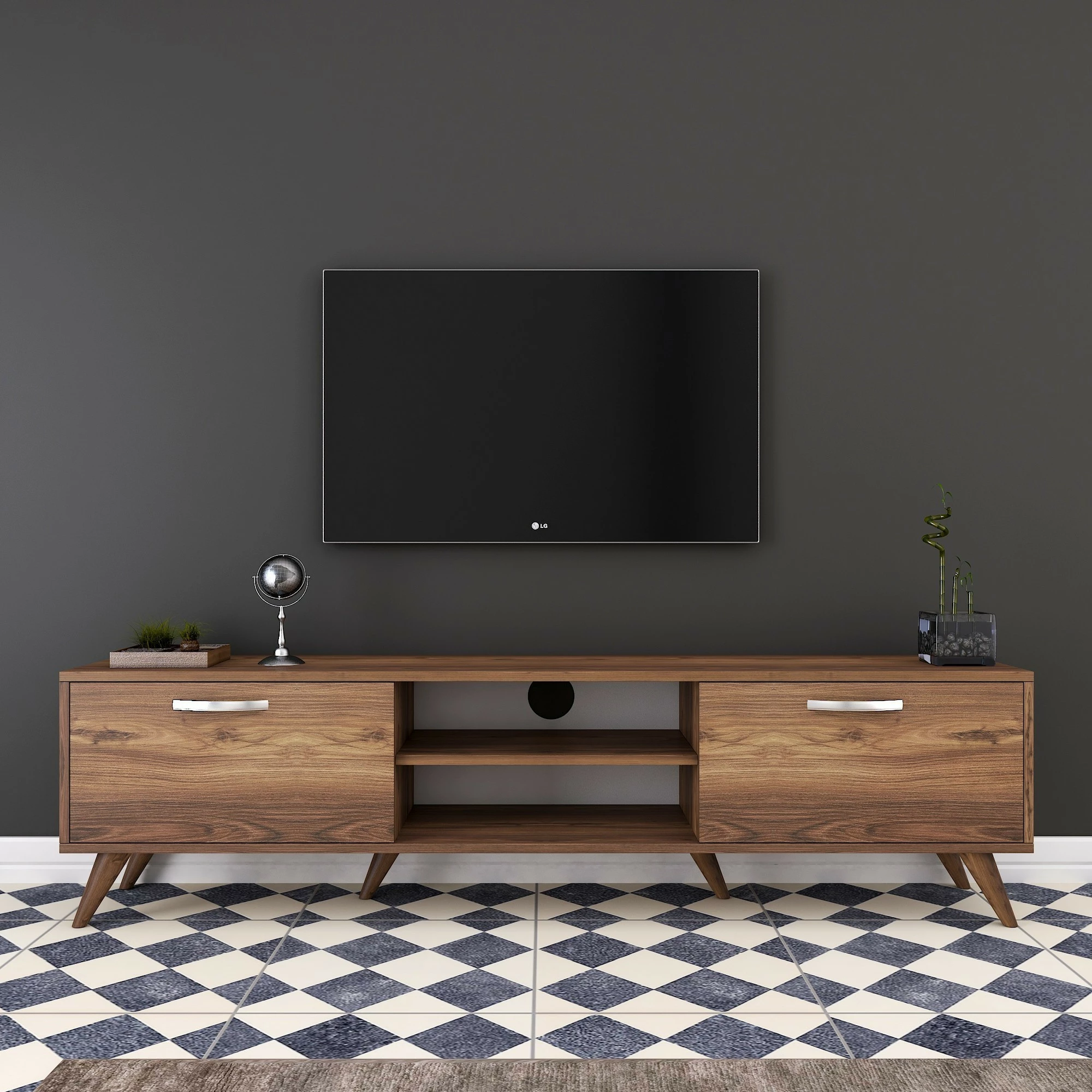 Komodë TV Hanah Home, A9 - 221, ngjyrë arre, 180x48.6x35cm