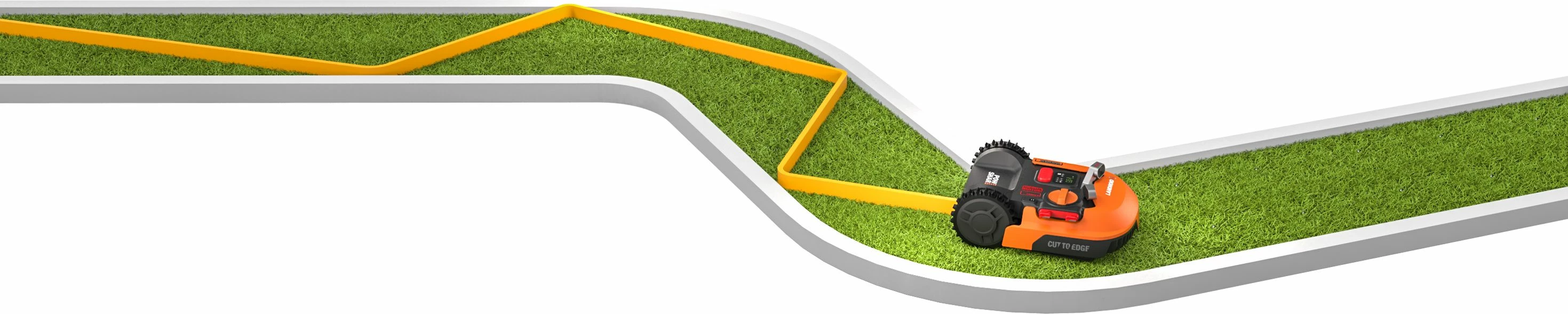 Robot kositës bari Worx Landroid M700 WR142E, 20V 4Ah, deri 700 m², Wi‑Fi, portokalli/zezë