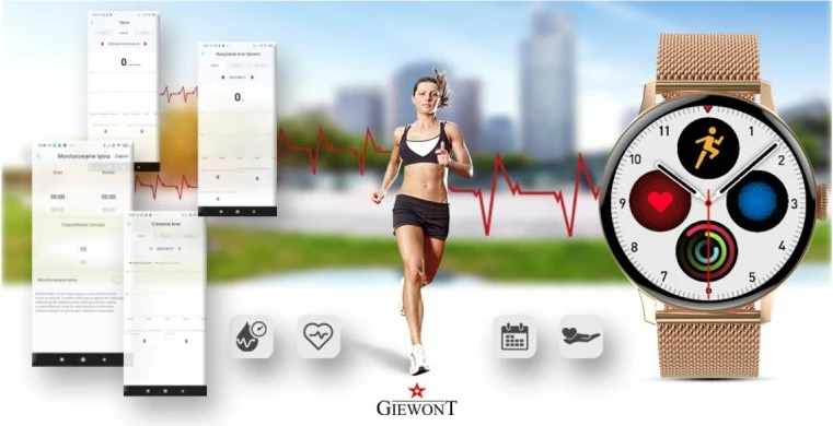 Smartwatch për femra Giewont, rozë