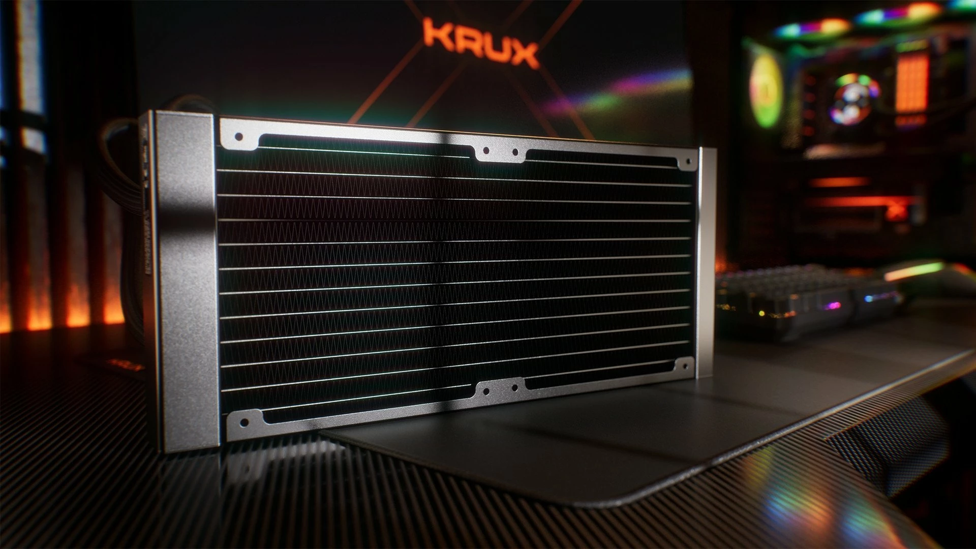 Ftohës uji AIO Krux HydroGlance 240 ARGB LCD KRXE003, radiator 240 mm, 2x120 mm PWM