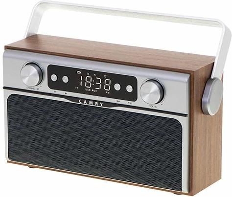 Radio portativ CAMRY CR1183 Bluetooth 5.0 FM USB AUX microSD me bateri 2600mAh, ngjyrë dru/kafe