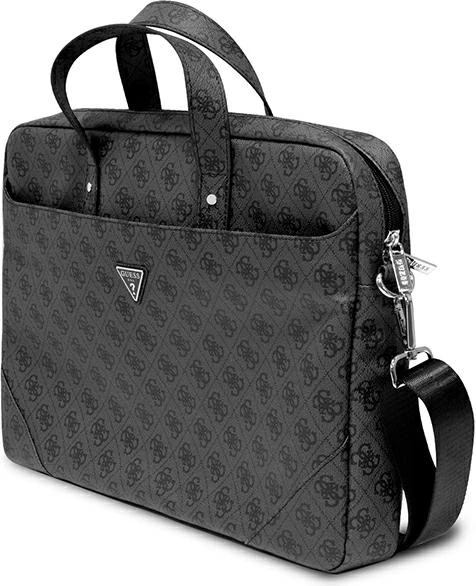 Çantë laptopi Guess Saffiano 4G Triangle Logo, për 16 inç, e zezë