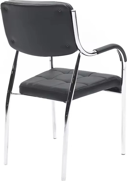 Karrige pritjeje e grumbullueshme Otlen, lëkurë sintetike e zezë, këmbë kromi, 47x45x87cm