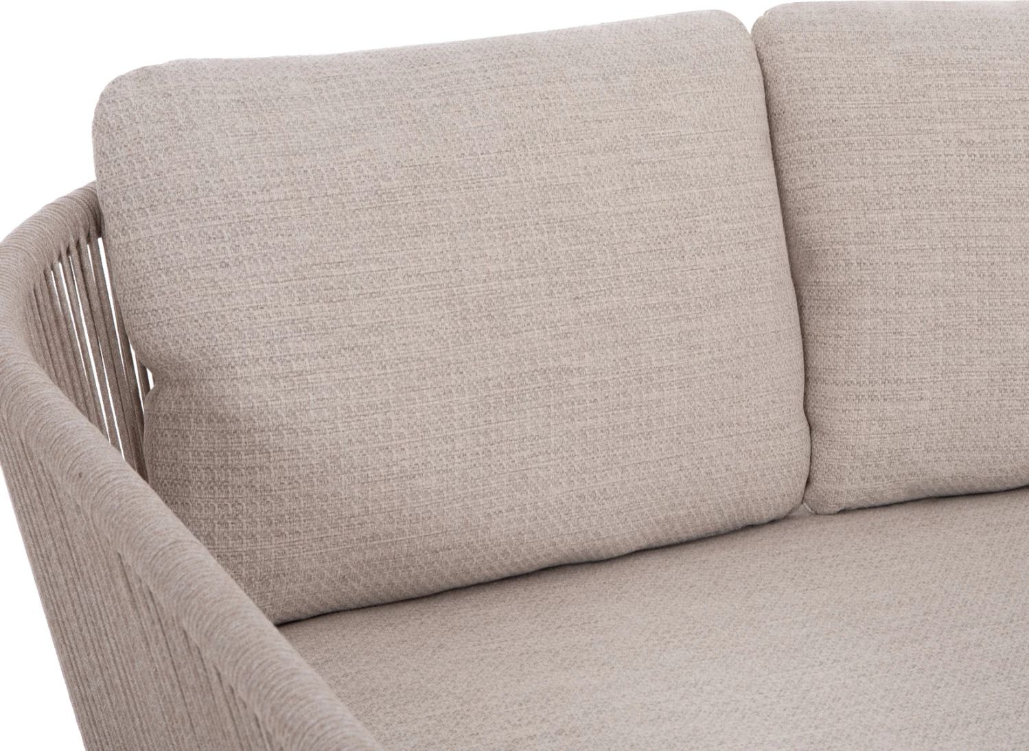 Daybed dopio XANTION, alumin i bardhë, litar, stof OLEFIN, 157x147x88cm
