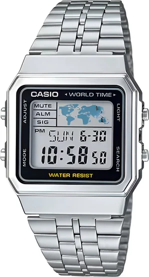 Orë dore Casio A500WA-1, e argjendtë