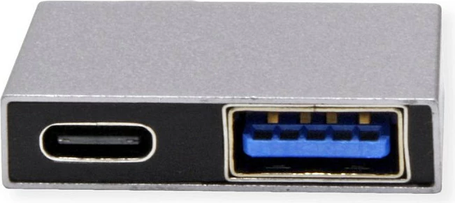 Adapter USB-C ROLINE 12.03.2946, 2x USB-C në 1x USB-A + 1x USB-C, 10 Gbit/s, argjendtë