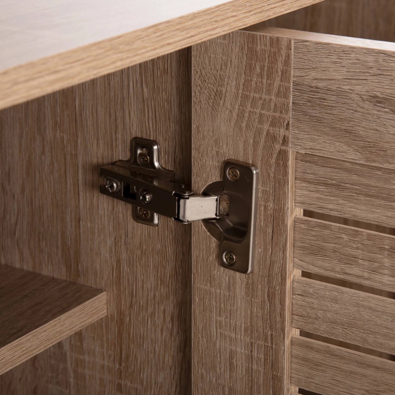 Dollap këpucësh PROLLY FH9609.02 melaminë, ngjyrë sonoma, 3 dyer, 4 rafte, 87x32x88H cm