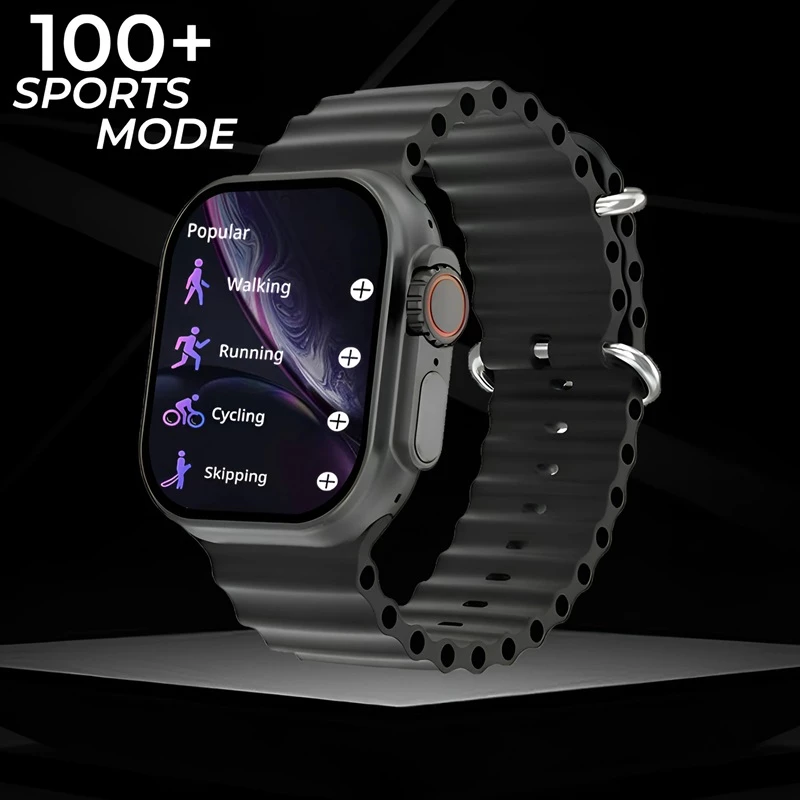 Smartwatch T10 Ultra 2 me Ekran 2.19", 100+ Sports Modes dhe Karikim Magnetik - Black