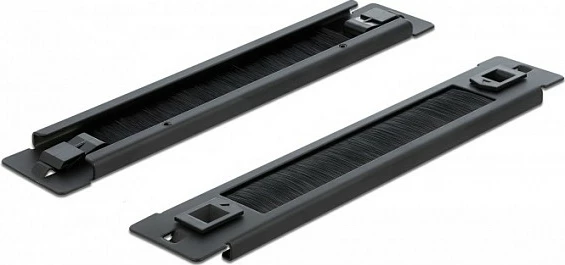 Panel furçë menaxhimi kabllove DeLOCK 10", 1U, tool-free, i zi