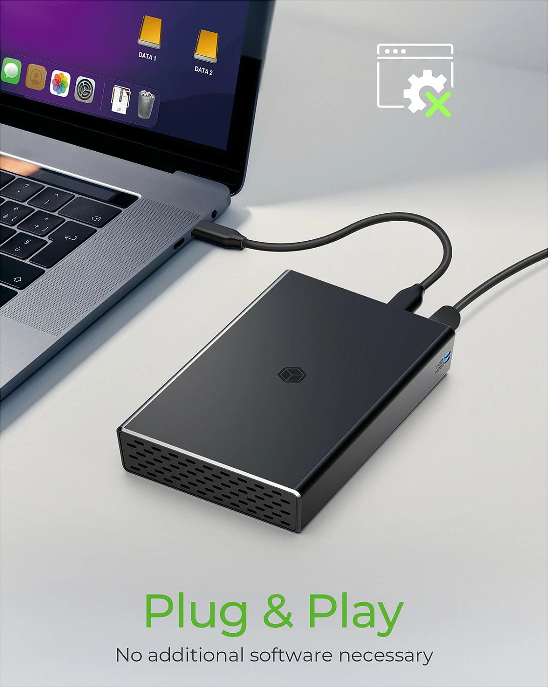 Kasë ekstern RAID ICY BOX IB-RD2253-C31 për 2x 2.5" HDD/SSD, USB-C 10Gbps, e zezë