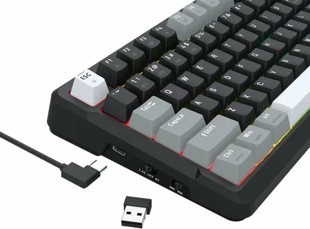 Tastierë mekanike gaming Redragon K742 Arlokks 96% RGB, USB/Bluetooth/2.4GHz, layout US, e zezë