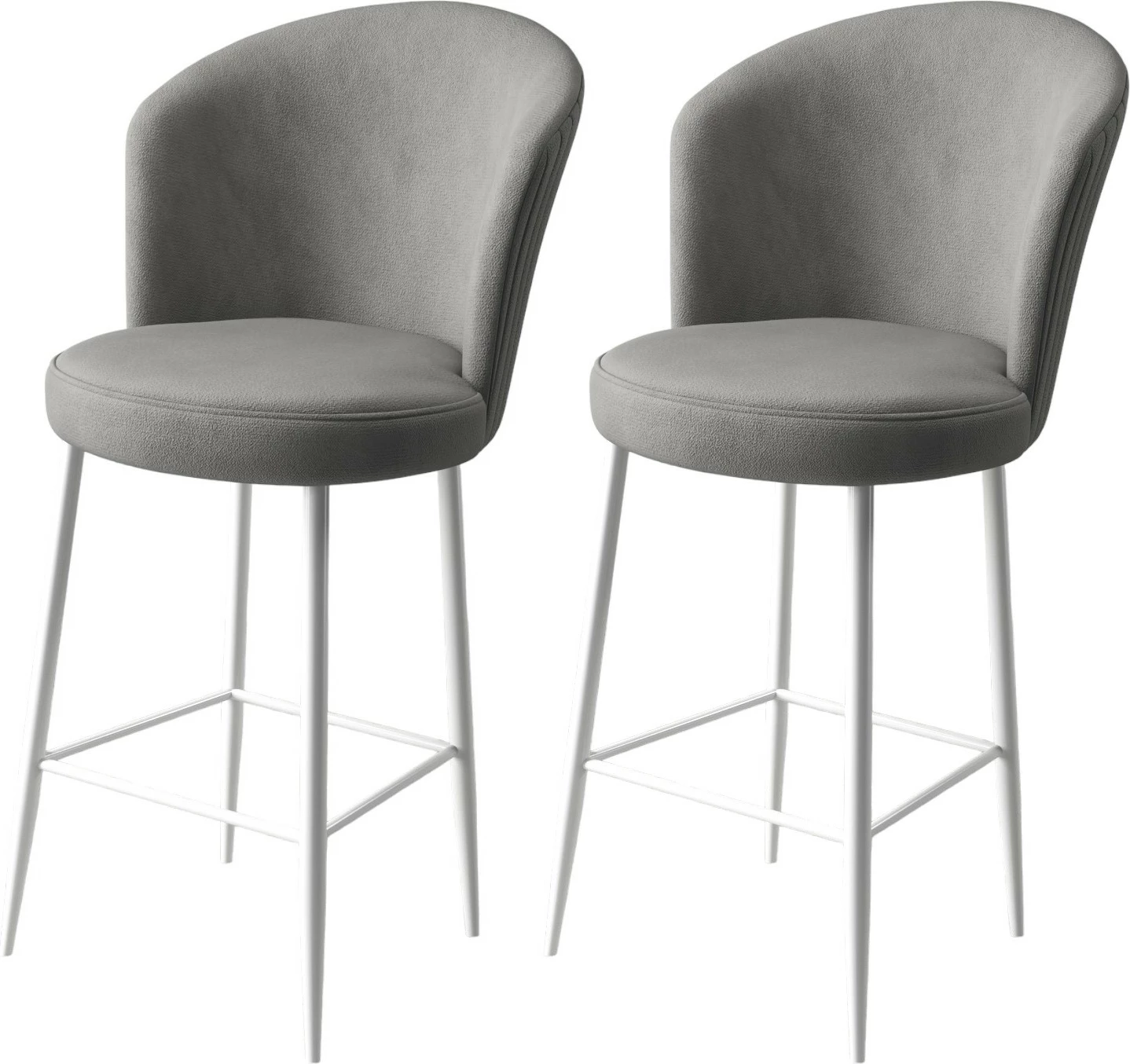 Set karrigesh për bar (2 copë), Hanah Home, Fora, gri, bardhë