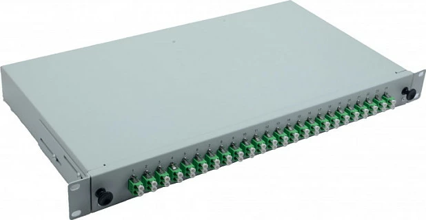 Patch panel fibra optike Helos 375554, 1U 19", 24x LC/APC, Gri