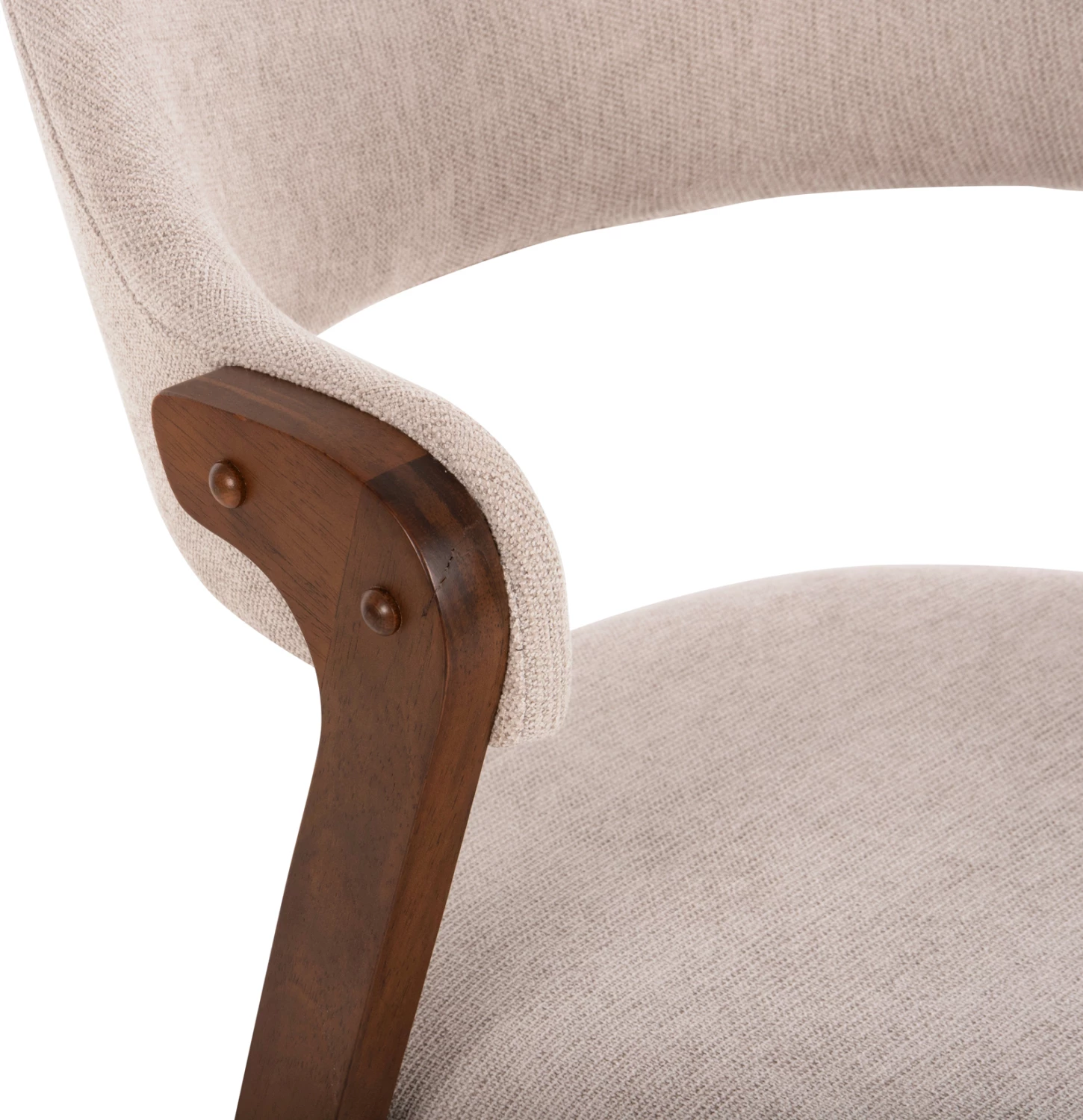 Karrige për ngrënie RIDER FH9734.02 dru gome ngjyrë arre-stof ecru 59x59x83Hcm., set prej 2 copë