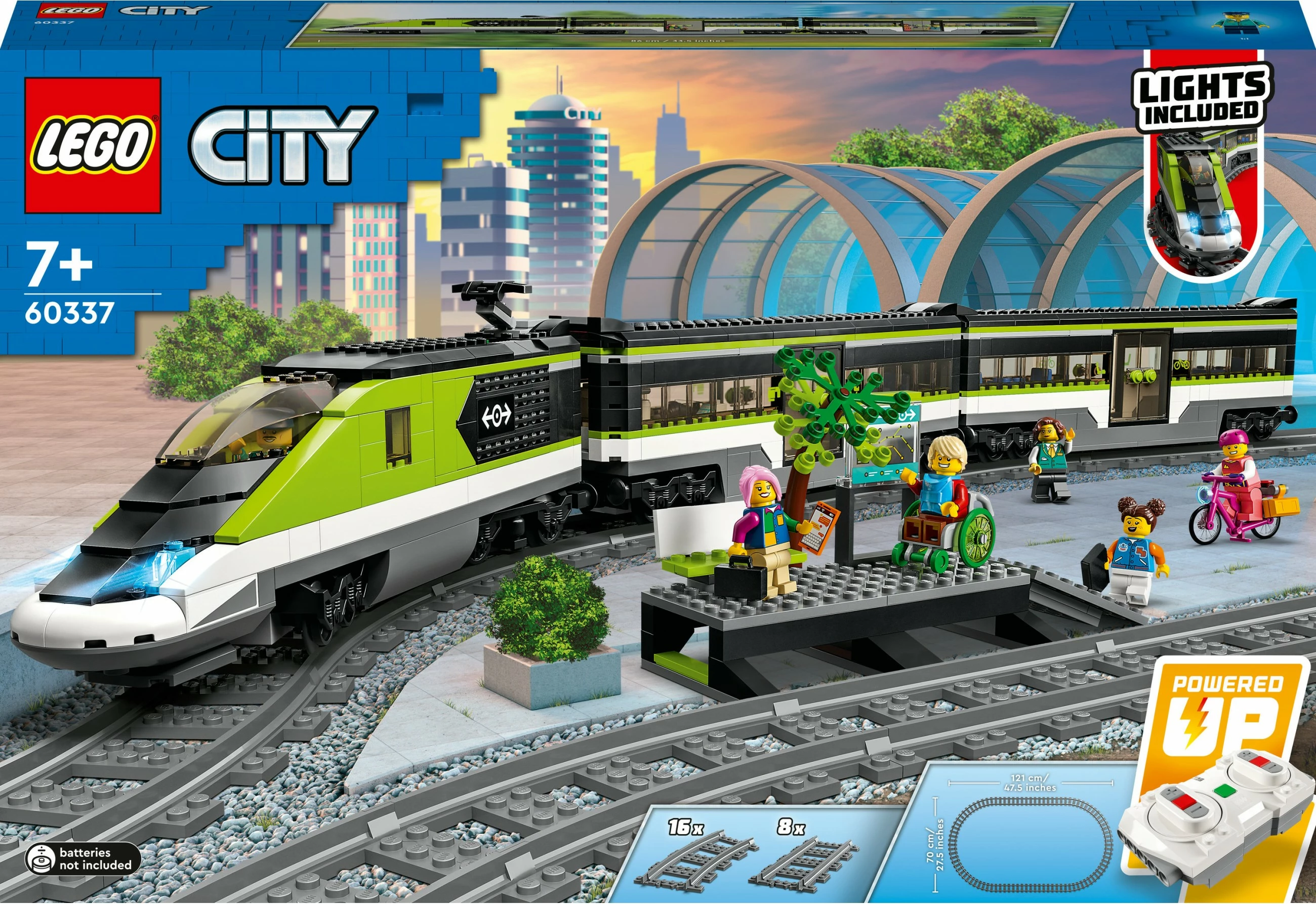 Set ndërtimi LEGO City Express Passenger Train, 7 vjeç e lart, plastik, 764 pjesë, shumëngjyrësh