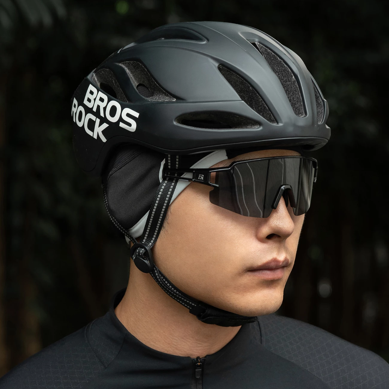 Kapelë çiklizmi dimërore Rockbros M016, windproof, fleece, 54-61 cm, e zezë