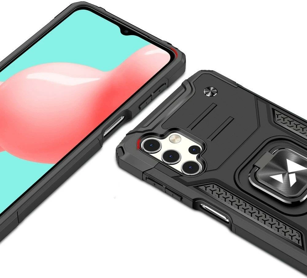 Mbështjellës Wozinsky Ring Armor për Samsung Galaxy A73, me mbajtëse unaze, argjendtë