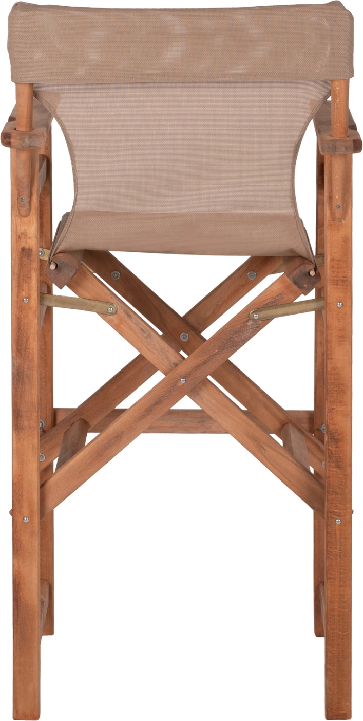 Karrige për bar, ngjyrë arre, me tekstilene ngjyrë mocha, FH10374.04, 58x58x118H cm