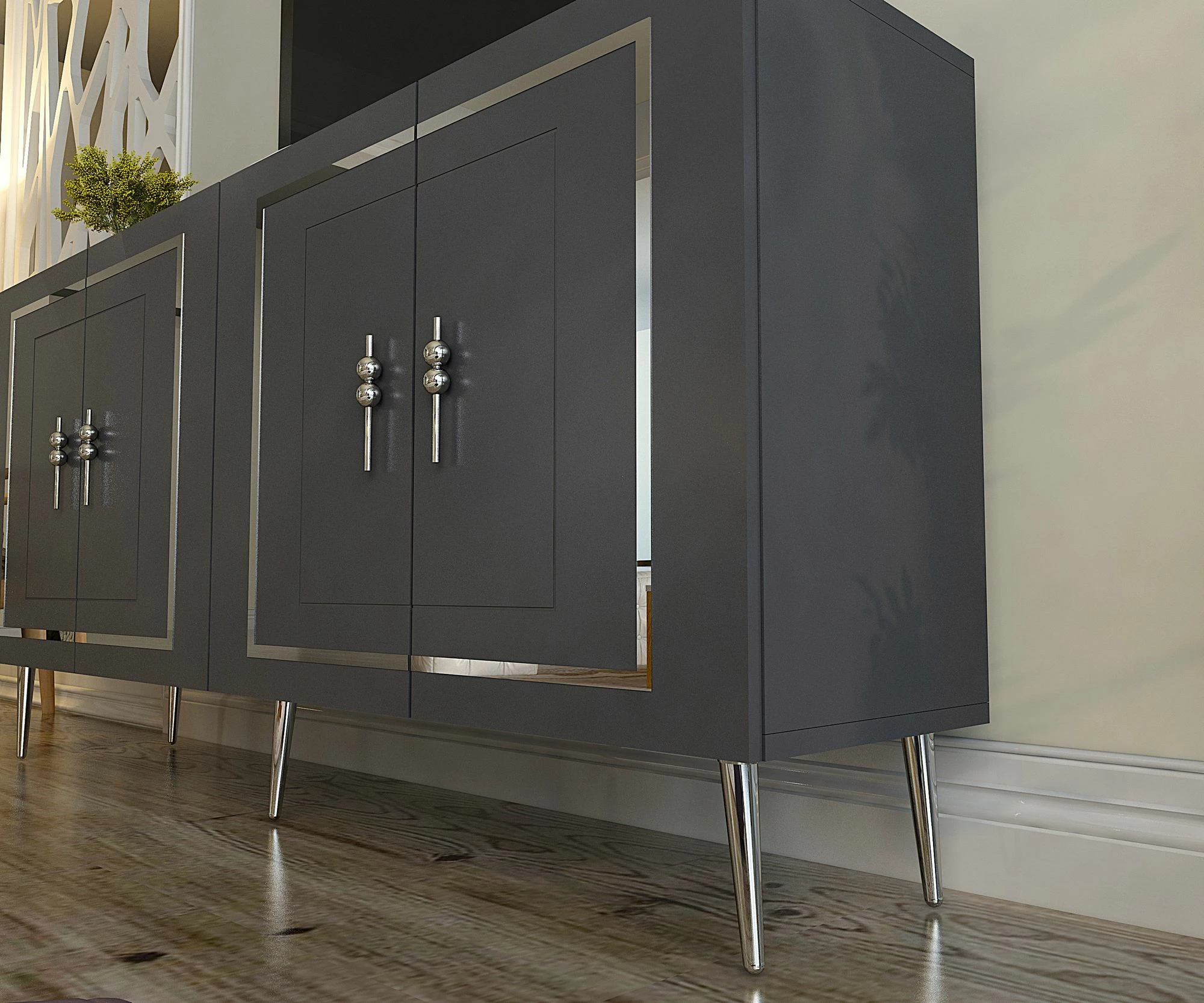 Konsol Skye Decor, Piero KB150, antracit, argjend