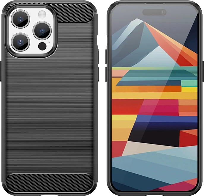 Mbështjellës Hurtel Carbon Case për iPhone 15 Pro Max, TPU, kaltër